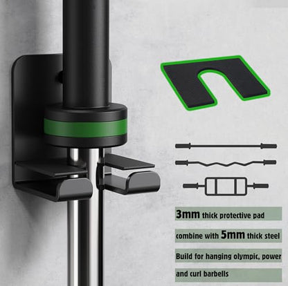 Barbell Rack Barbell Holder Wall Mount Barbell Storage Holder Olympic Bar Hanger for Home, Commercial, Garage Gym - color: Single Bar Holder