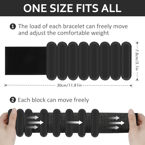 Adjustable Wrist & Ankle Weights Set of 2(1Lbs Each), Premium Silicone Wearable Weight Bracelets, Fits for Yoga, Pilates, Home Gym Workout, Dance, Pool Exercises, Jogging, Cardio, Strength Training - color: Black