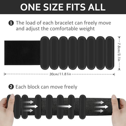 Adjustable Wrist & Ankle Weights Set of 2(1Lbs Each), Premium Silicone Wearable Weight Bracelets, Fits for Yoga, Pilates, Home Gym Workout, Dance, Pool Exercises, Jogging, Cardio, Strength Training - color: Black