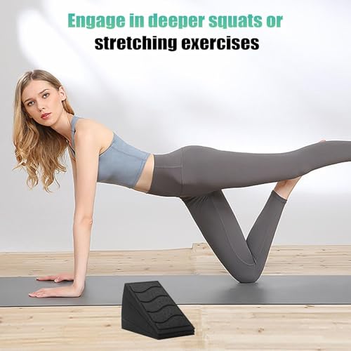 Calf Stretch Wedge Squat - Slant Board Incline Ramp | Non Slip Exercise Support For Ankle Mobility Stretching Gym Home Office Travel Fitness Training Muscle Relief Performance Booster Recovery Use