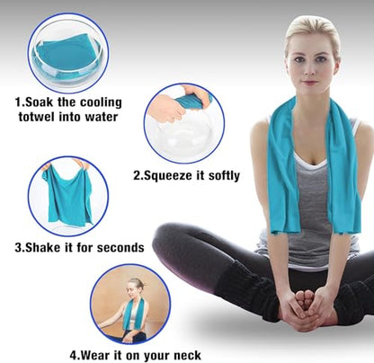 6 Pack Cooling Towel(40"x12") for Neck and face, Ice Towel, Soft Breathable Towels, Cooling Rags for Yoga, Sport, Running, Workout, Gym, Camping, Fitness, Workout & More