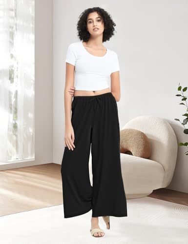 Womens Wide Leg Yoga Pants Lightweight Travel Pants Quick Dry Lounge Sweatpants Beach Swim Cover Up UPF 50+