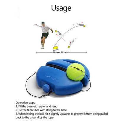 Tennis Trainer Rebounds Ball Set - Self-Practice Portable Tennis Training Equipment - Blue - 1 Set, 1 Piece
