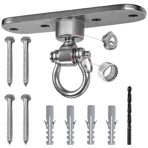 Swing Hanger Heavy Duty Anti-Rust 180° & 360° Bearings1500 lb Capacity Smooth Rotation for Indoor Outdoor Swing Chairs, Hammocks, Playgrounds, Yoga - size: Size 2