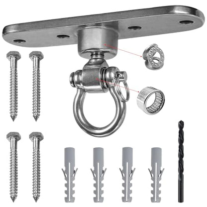 Swing Hanger Heavy Duty Anti-Rust 180° & 360° Bearings1500 lb Capacity Smooth Rotation for Indoor Outdoor Swing Chairs, Hammocks, Playgrounds, Yoga - size: Size 2