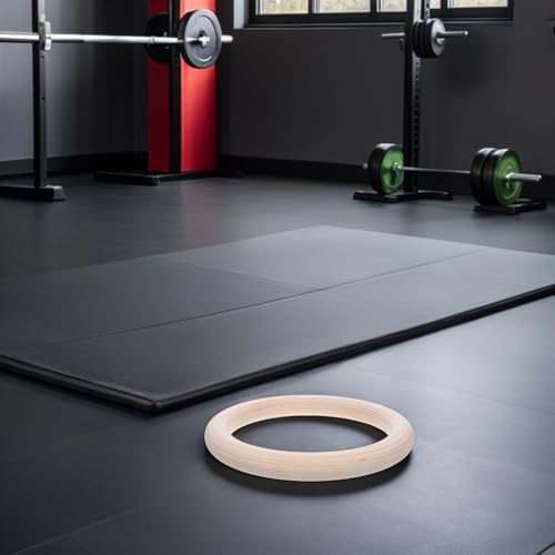 Gymnastic Rings Wooden Pull up Rings 2pcs Set for Home Gym Strength Training Calisthenics Equipment Full Body Workout for Men and Women