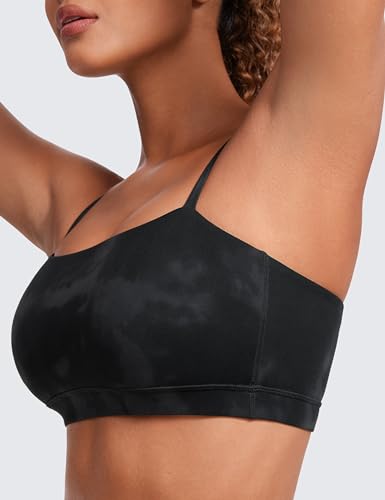 CRZ YOGA Butterluxe Thin Strap Sports Bra - color: Black Tie Dye, size: Small