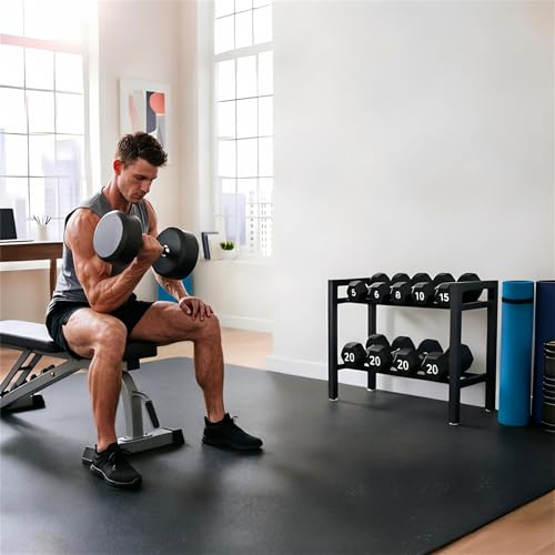 Dumbbell Rack, 2-Tier | 3-Tier Weight Rack for Home Gym, 300LB | 450LB Adjustable Dumbbell Rack Stand Only Weight Storage Rack Gym Organizer