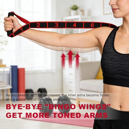 Fitness Resistance Band for Stretching and Yoga, Number Stretch Resistance Band with Clear Markings & Handles, 8-Segment Elastic Pull Rope for Pilates & Full Body Workout, Home Gym Equipment for Women