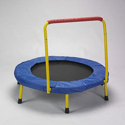 36" Kids Trampoline w/Handle, Foldable Indoor Safety Padded Trampoline for Kids