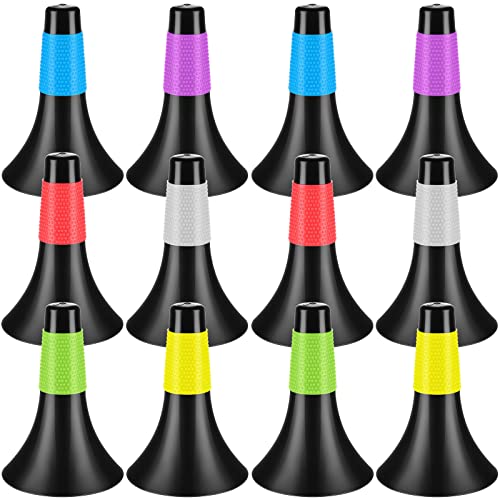 12 Pack Agility Training Sport Cones 9 Inch Flexible Marker Cones with Carry Bag Plastic Soccer Basketball Training Equipment for Indoor Outdoor Speed Grab Drills (Black)