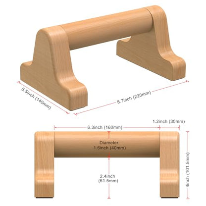 SELEWARE Wood Push Up Bars Steel Calisthenic Parallette Bars Handstand Bars - color: D: Wood Grip (8.7"L x 4"H)