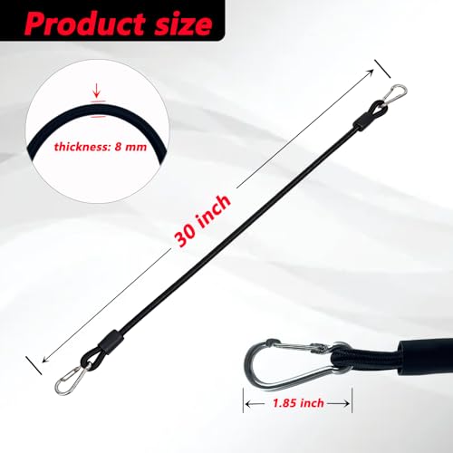 6 PCS Stepper Resistance Bands 30 inch Multi-Functional Pulling Rope Fitness Resistance Belt Double Headed Metal Buckle,Suitable for Fitness Rally Training.-Black
