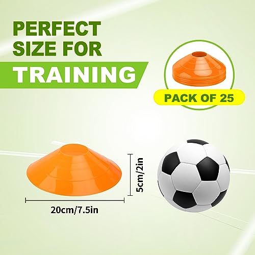 Ashsajkd(Set of 25/50/100 - Agility Soccer Cones with Carry Bag and for ， Football Cones for TrainingFootball, Basketball, Coaching, Agility Cones for Indoor and Outdoor Games