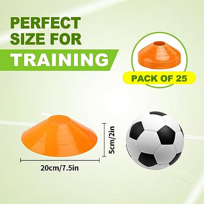 Ashsajkd(Set of 25/50/100 - Agility Soccer Cones with Carry Bag and for ， Football Cones for TrainingFootball, Basketball, Coaching, Agility Cones for Indoor and Outdoor Games