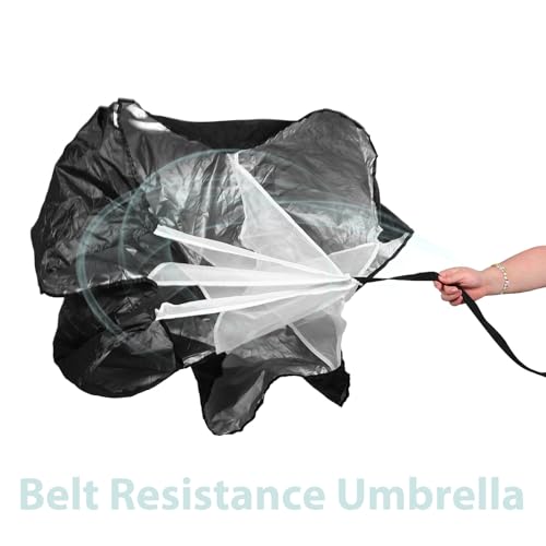 Kisangel Running Resistance Umbrella Speed Training Parachutes with Adjustable Waist Strap for Workouts Speed Strength Training Accessories