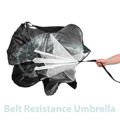 Kisangel Running Resistance Umbrella Speed Training Parachutes with Adjustable Waist Strap for Workouts Speed Strength Training Accessories
