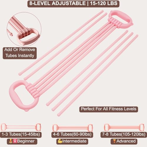 Resistance Bands with Handles for Women & Men - color: Pink