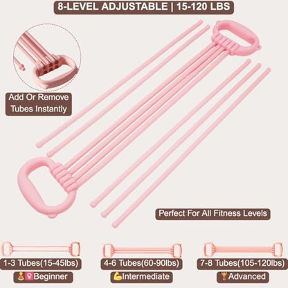 Resistance Bands with Handles for Women & Men - color: Pink