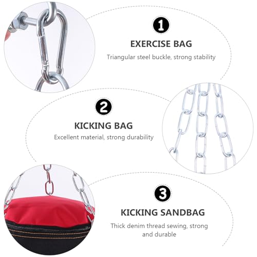 Thickened Oxford Exercise Sandbag with Triangular Steel Buckle for Boxing and Karate Training Inflatable Design for Easy Storage Fitness Target Bag Red Hollow Kicking Sandbag for