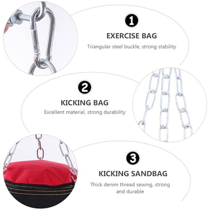 Thickened Oxford Exercise Sandbag with Triangular Steel Buckle for Boxing and Karate Training Inflatable Design for Easy Storage Fitness Target Bag Red Hollow Kicking Sandbag for