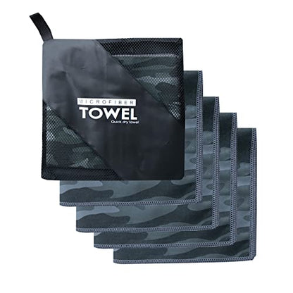 Deeorla Sweat Absorbing Handkerchiefs Sport Microfiber Hankies 5Pack