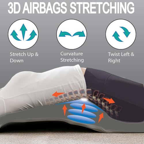 Full Body Stretching Massage Mat with Airbags. 3D Lumbar Traction - Neck, Back, Waist, Hip Relaxation & Pain Relief. Back Massager Pad, Foldable & Portable.