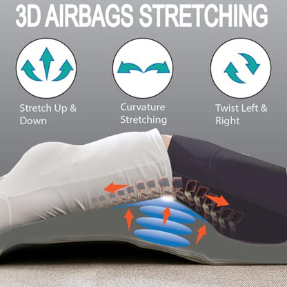 Full Body Stretching Massage Mat with Airbags. 3D Lumbar Traction - Neck, Back, Waist, Hip Relaxation & Pain Relief. Back Massager Pad, Foldable & Portable.