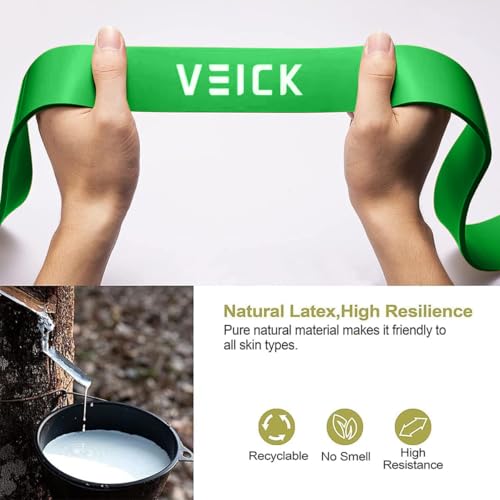 VEICK Pull Up Assist Resistance Bands for Home Gym - color: Colorful Set of 5 + Hand Grip Pads