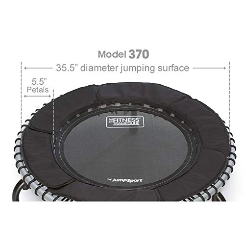 JumpSport 370 Indoor Lightweight Heavy Duty 39-Inch Heavy Duty Fitness Trampoline with Handle Bar Accessory, Black