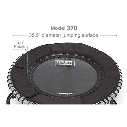 JumpSport 370 Indoor Lightweight Heavy Duty 39-Inch Heavy Duty Fitness Trampoline with Handle Bar Accessory, Black