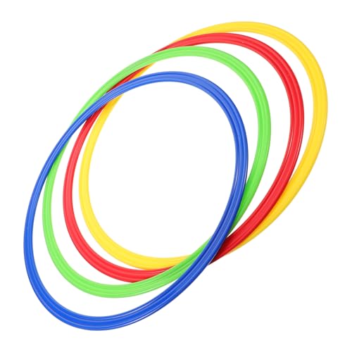4pcs Soccer Training Rings Plastic Agility Squares Jumping Circles for Speed Agility Drills