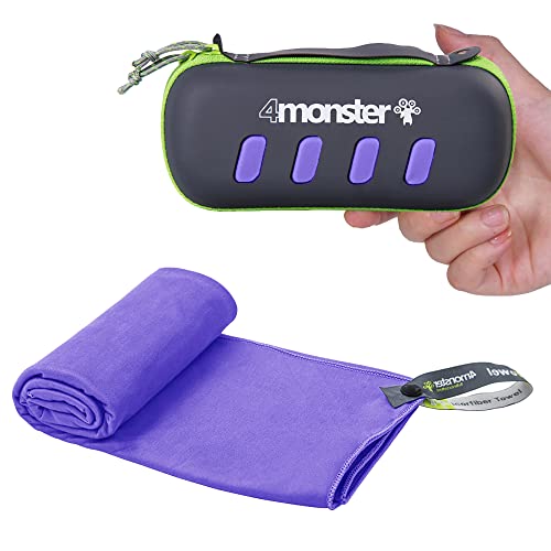 4Monster Camping Towel Super Absorbent-Quick Dry Microfiber Towel Ultra Compact & Soft-Travel Towel Lightweight for Backpacking,Hiking,Gym,Beach,Swimming,Yoga