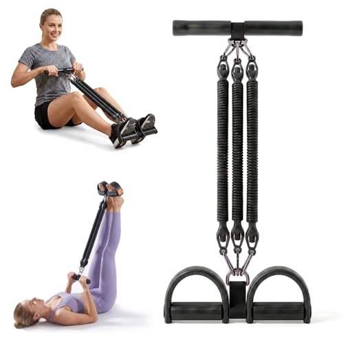 Pedal Resistance Band with Handles for Beginners Regular Advanced Users, Adjustable Stretch Exercise Bands for Full Body Workout, Band Home Gym Abs Arms Legs Yoga Fitness - color: black