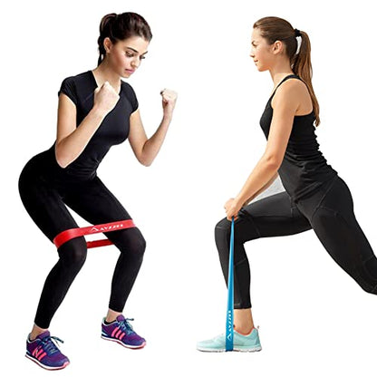 Resistance Exercise Fitness Loop Bands [Set of 5] for Rehabilitation Stretching Strength Training Muscle Toning Physical Therapy Abs Workout Training Pilates Flex Booty Glutes Yoga Squat Gym
