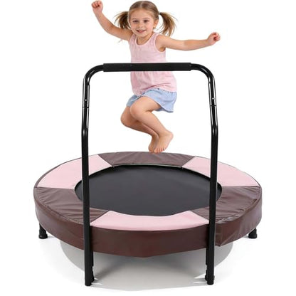 36" Foldable Mini Trampoline for Kids, Indoor Outdoor Small Rebounder Trampoline with Foam Handle & Safe Thickened Cover, Toddler Trampoline, Perfect Toddler Gift for Boys & Girls