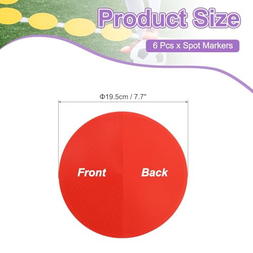 PATIKIL Spot Markers, Non-Slip Floor Dots Agility Markers Flat Field Cone Poly Dot - color: Red