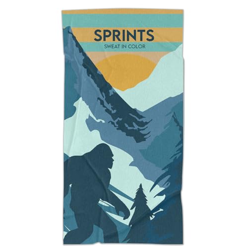 Sprints Athletic Running Towel, Full-Sized, Car Seat Cover - Moisture Wicking (Sasquatch) - color: Sasquatch