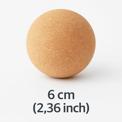 Edemsport Eco Cork Massage Ball – Natural Cork for Yoga, Pilates, Trigger Point & Deep Tissue Massage, Myofascial Release & Muscle Relief Tool (2.36/2.76/3.94 inch – Choose Size) (2,36)