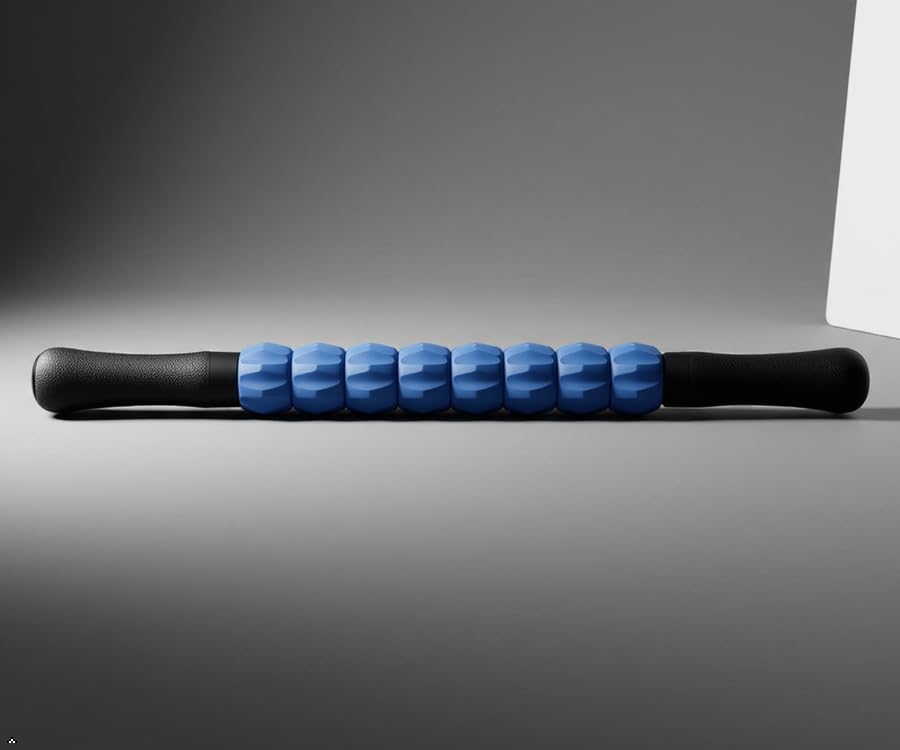 Muscle Massage Roller Stick, 17 Inch, Blue and Black