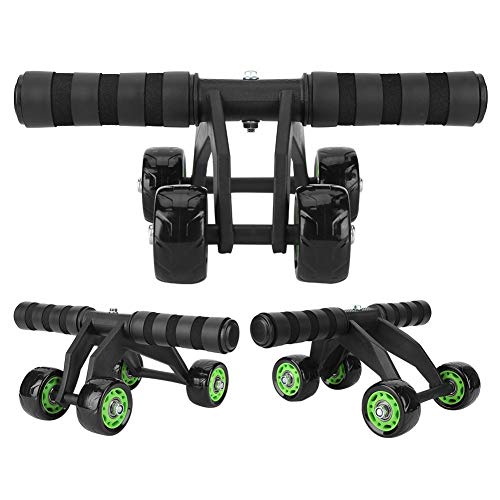 Ab Roller for Abs Workout - 4 Wheel AB Wheel Roller - Workout System - with Knee Protection Pad - Home Gym Workout Exercise Equipment - Abdomen Muscle Training - for Men/Women(Green+Black)