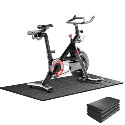 Exercise Bike Mat, Compatible with Peloton Bikes, 63"x30", Bike Trainer Mats, Mat for Indoor Stationary Spin Bikes Treadmill Walking Pad on Hardwood Floor Carpet Protector