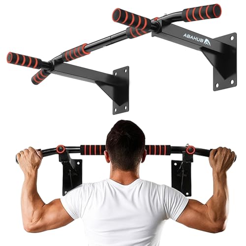 Abahub Wall Mounted Pull Up Bar,440lbs Multi-Grip Chin-Up Bar for Home Gym - color: Black