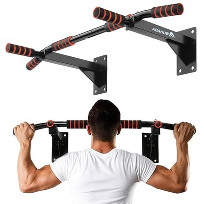Abahub Wall Mounted Pull Up Bar,440lbs Multi-Grip Chin-Up Bar for Home Gym - color: Black