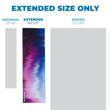 Extended Size Cooling Towel – Be Cool in Style - Heat Relief, Soft, Lightweight, Sun Protection, Easy Clean - Perfect for Biking, Hiking, Running, Yoga, Golf - Blue Purple Wave M - color: Blue Purple Wave