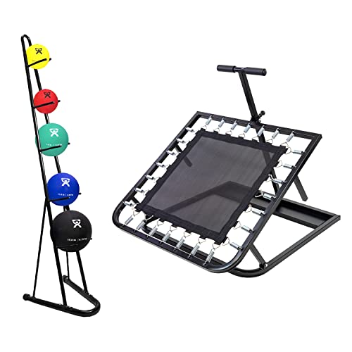 CanDo Rectangular Adjustable Ball Rebounder with Vertical Rack, 5 Balls - for Physical Therapy, Upper Body Exercise, Coordination, and Sports Training - color: Rectangular, size: Vertical Rack, 5 Balls