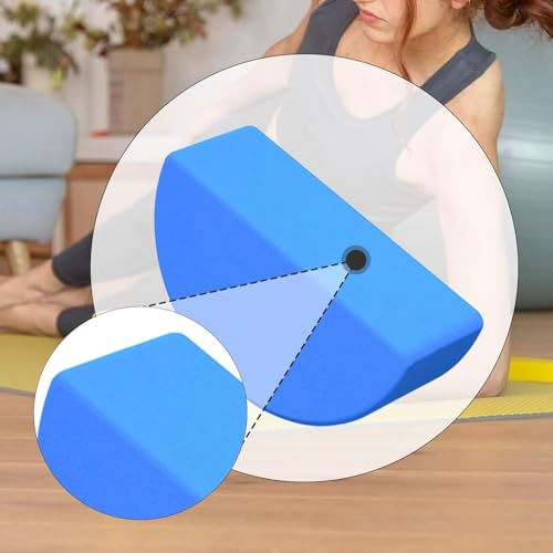 Half Round Yoga Block,Half Moon Balance Block,Multifunctional Exercise Brick Prop AntiSlip for Home Gym Workout Training - color: Blue
