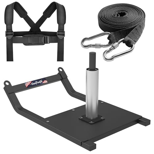 GanFindX Workout Weight Sled for Speed & Athletic Strength Training - color: Black