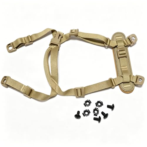 Jeeone Tactical Helmet Chin Strap, Universal Adjustable Dial 4-Point Suspension System with Bolts, for ACH Arisfit Fast MICH Bump Helmet - Tan | nylon - color: Tan