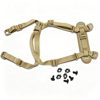 Jeeone Tactical Helmet Chin Strap, Universal Adjustable Dial 4-Point Suspension System with Bolts, for ACH Arisfit Fast MICH Bump Helmet - Tan | nylon - color: Tan